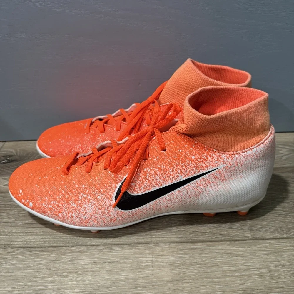 Nike Mercurial Superfly 6 Elite FG Soccer Cleats Orange White AH7365-801 Mens 13